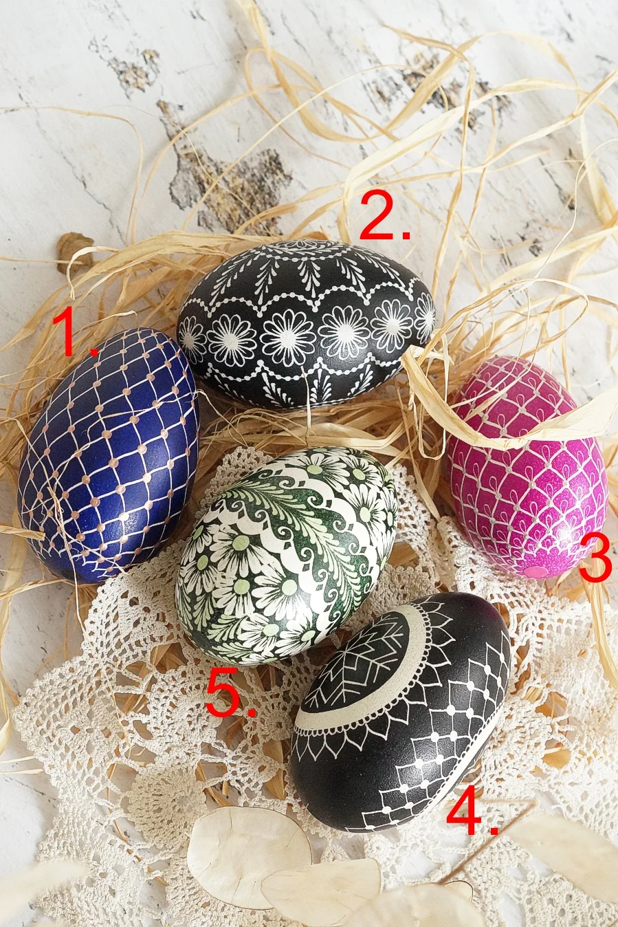 Pisanka batikowa - różne wzory